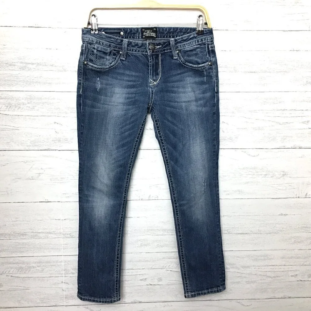 ReRock for Express Women's Jeans Straight Leg Capri Distressed size 4 length 26